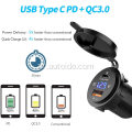 النوع C QC3.0 شاحن سيارة USB السريع